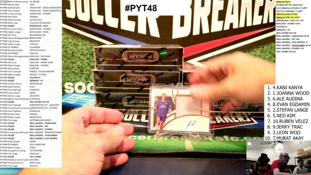 2022-23 PANINI IMMACULATE SOCCER HOBBY 6 BOX, PICK YOUR TEAM CASE BREAK #PYTP48 (SOCCER BREAKERS FC)