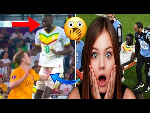 Cheikhou Kouyate stretchered off after being hit in privates by Frenkie de Jong #fifaworldcup2022