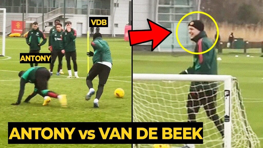 The moment Van de Beek was laughing at Antony after bypassing him during training | Man Utd News