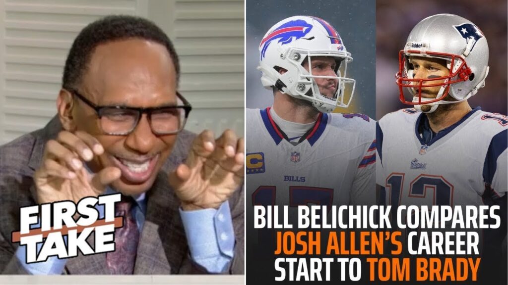 FIRST TAKE | Belichick says Josh Allen's ascent is 'kind of like Brady in 2003' - Stephen A. reacts!