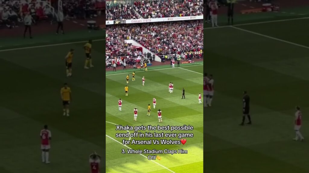 Granit Xhaka gets great send off after scoring brace in his last game from Arsenal! #arsenal