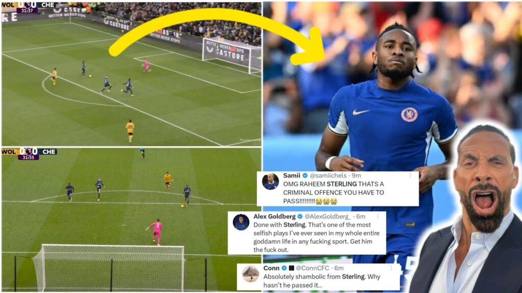 😡🔥 Chelsea fans angry reactions to Raheem sterling's huge funny missed vs wolves | Nkunku debut goal