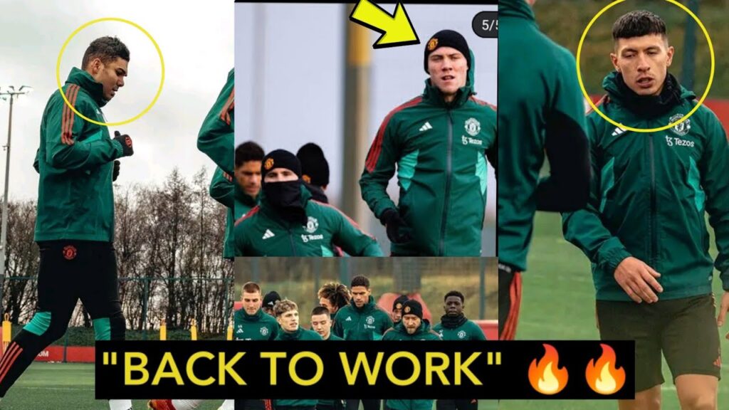 {video} Casemiro, Martinez & Rasmus Højlund is back in Man United Training Today 🔥! fans go Crazy