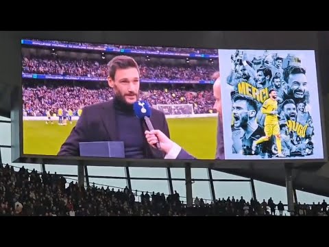 Hugo Lloris saying farewell to Spurs fans at halftime during Bournemouth match