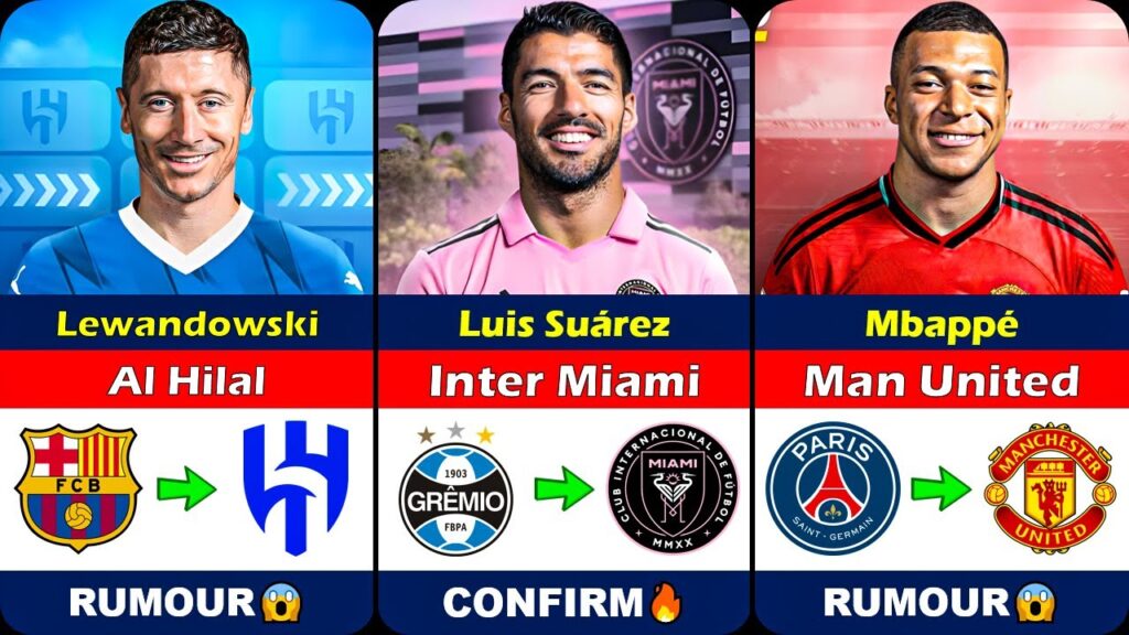 New Confirmed Transfers & Rumours 2024! 😱🔥 FT. Luis Suárez, Mbappé, Lewandowski… New Confirmed Transfers & Rumours 2024! 😱🔥 FT. Luis Suárez, Mbappé, Lewandowski…