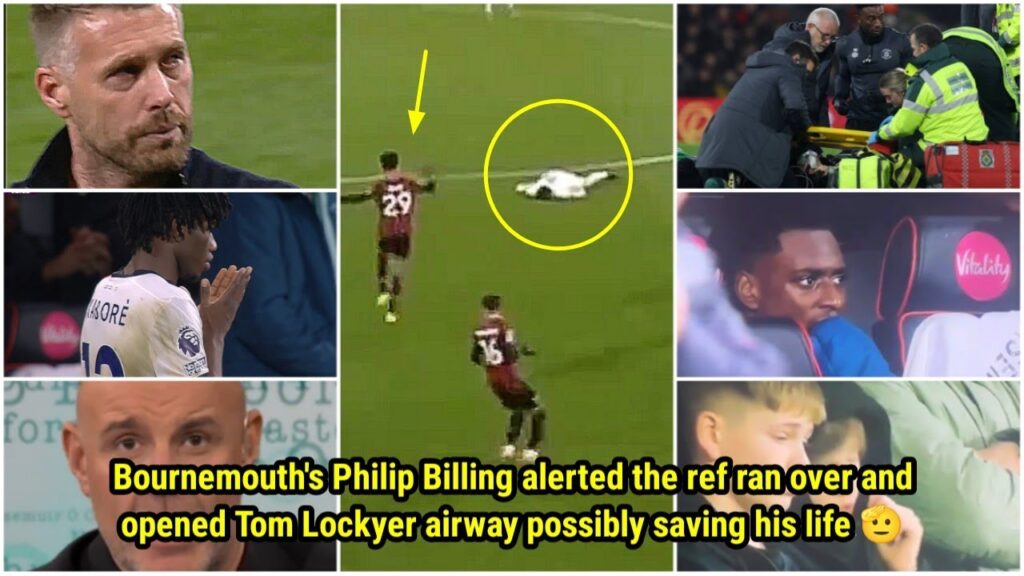 Football fans reaction after Tom Lockyer collapsed during the Bournemouth vs Luton Town match. 🥹🫡 Football fans reaction after Tom Lockyer collapsed during the Bournemouth vs Luton Town match. 🥹🫡