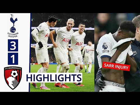 ⚪Tottenham vs Bournemouth (3-1) Extended HIGHLIGHTS: Son Richarlison Goals & Sarr Injury!