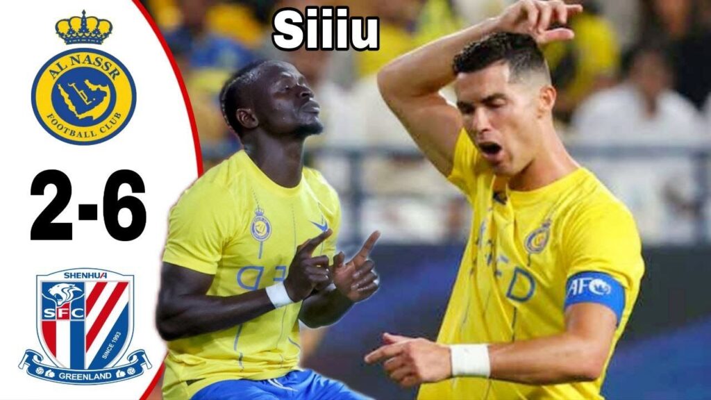 Al Nassr vs Shanghai Shenhua 6-2 | Ronaldo Super Hattrick |Highlights & All Goals 2024 - Mane goals