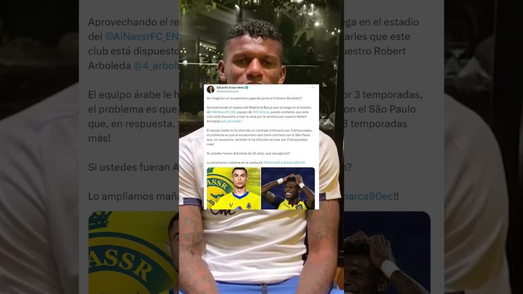 El Ecuatoriano Robert Arboleda jugaria con Cristiano Ronaldo  #futbol #ecuador #cristianoronaldo