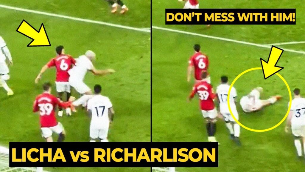 United fans laud Lisandro Martinez as he barges Richarlison during Man Utd vs Tottenham