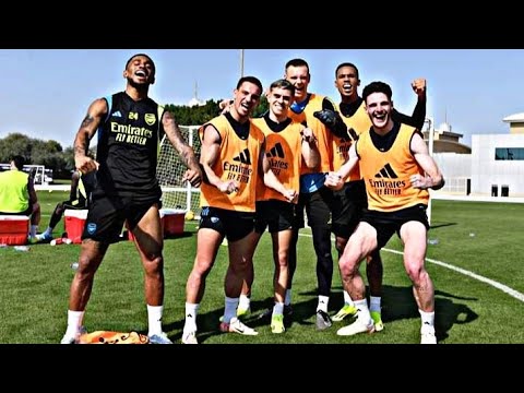 Arsenal Team Training In Dubai/Arsenal In Dubai/Odegaard,Timber,White,Saka,Martinelli,Ramsdale....