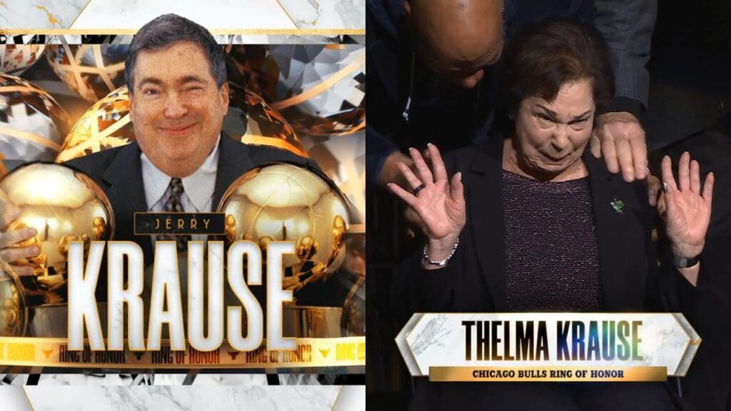 Chicago Bulls fans boo Jerry Krause and make his wife cry during Ring of Honor night