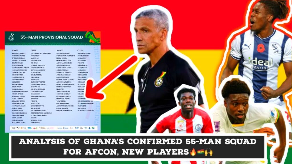 GHANA’s 🇬🇭 CONFIRMED 55-man Squad For AFCON 2023, Analysis Of New Players, Surprising Names & More