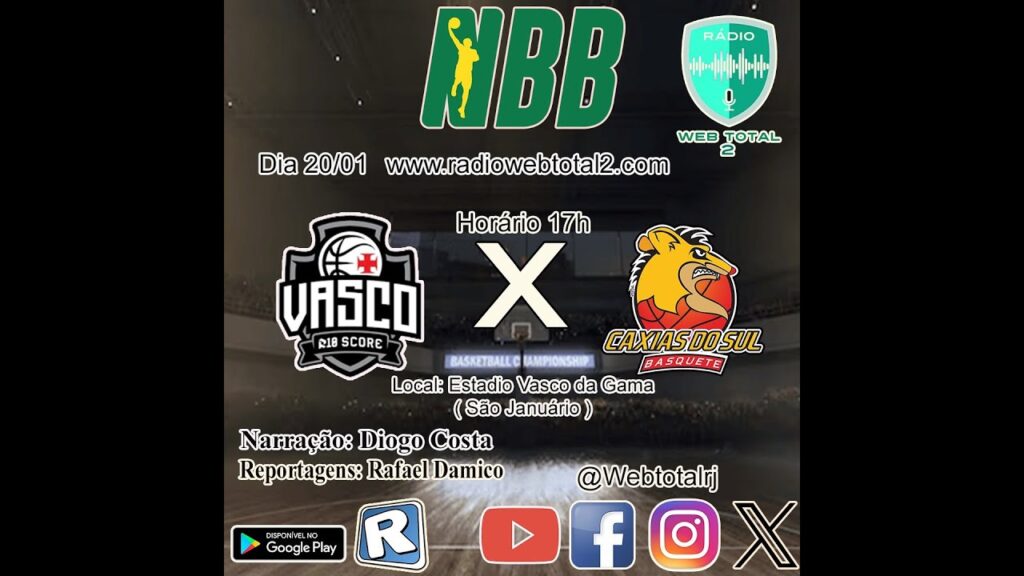 NBB - R10 SCORE VASCO DA GAMA  X CAXIAS DO SUL - AO VIVO