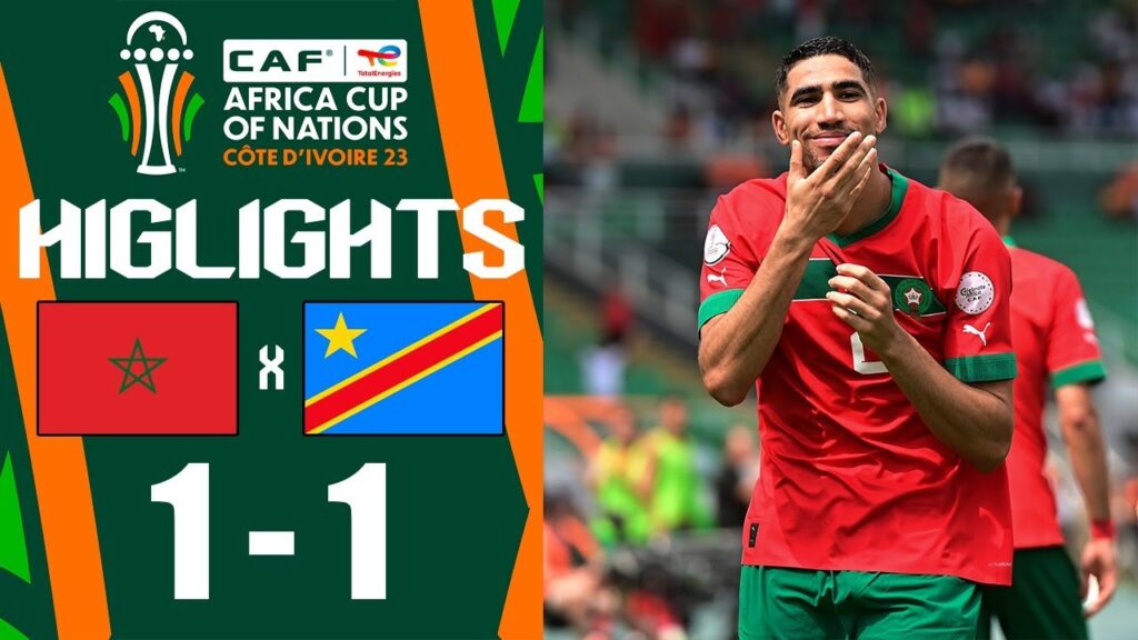 Achraf Hakimi Goal | But de Hakimi | Morocco vs DR Congo 1-1 RESUMÉ | Africa Cup of Nations 2023