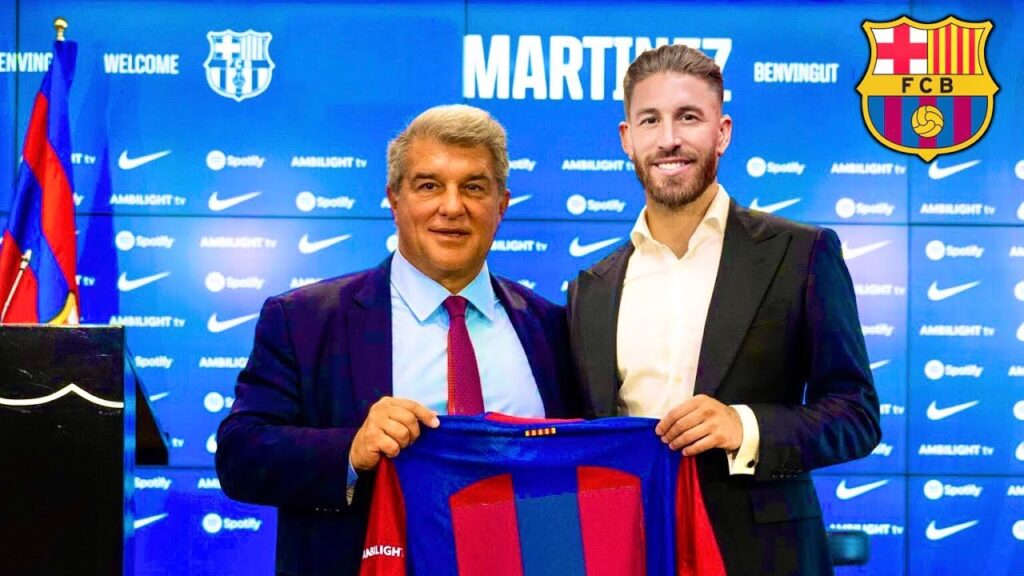 officiel sergio ramos signing to fc barcelona contract until june 2025 🔴🔵✅