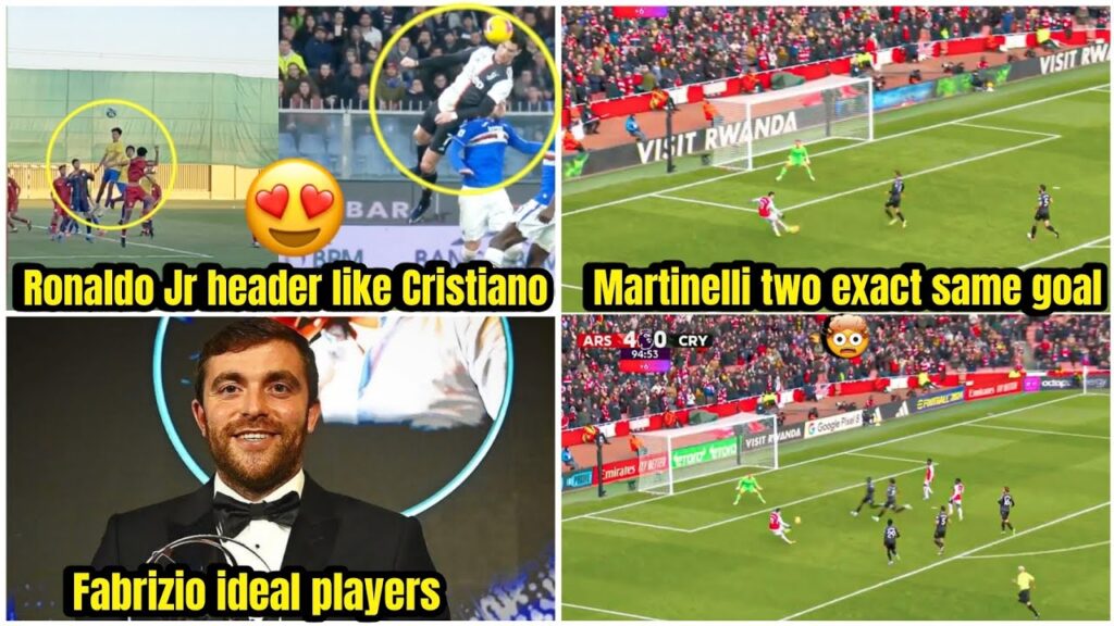 🤯The moment Ronaldo Jr scored header just like Cristiano, Martinelli scored exact same goals