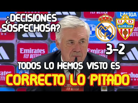 REACCION DE CARLO ANCELOTTI REMONTADA EPICA DEL REAL MADRID 3-2 UD ALMERIA LALIGA