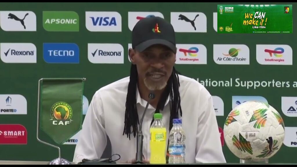 CAN 2023: Interview de Rigobert Song après la DÉFAITE CONTRE LE SÉNÉGAL 🇬🇳