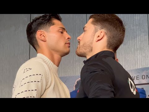 ANGRY Ryan Garcia STEPS TO Oscar Duarte & gets ALL UP IN HIS FACE at  INTENSE FACE OFF