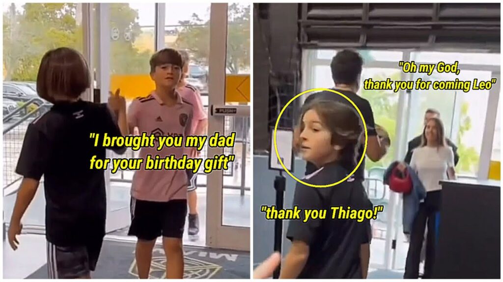 Thiago Messi brought his father Lionel Messi as a birthday present for his best friend ❤🐐🇦🇷