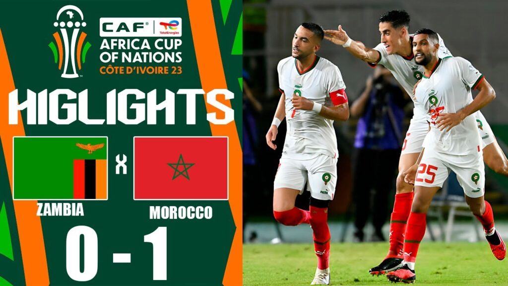 But de Hakim Ziyech | Zambie vs Maroc 0-1 Resumé | Coupe d'Afrique des Nations 2024