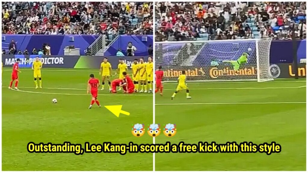 The way Lee Kang-In takes the free kick is very rare and unique 🤯 | South Korea vs Malaysia 3-3