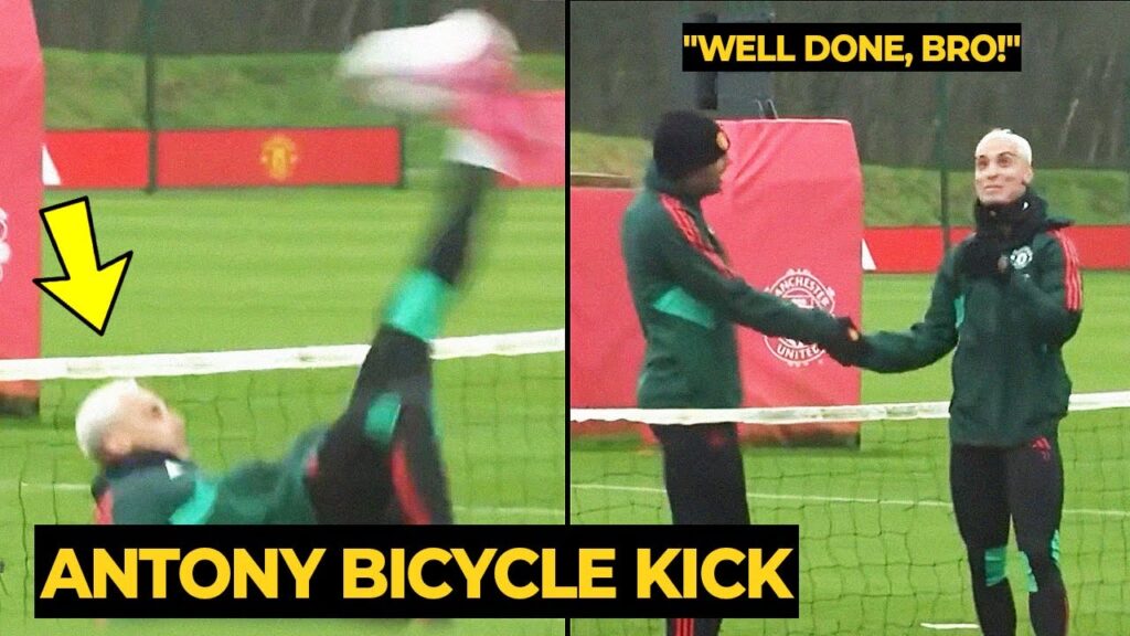 Casemiro reaction after Antony show off BICYCLE KICK during Manchester United training