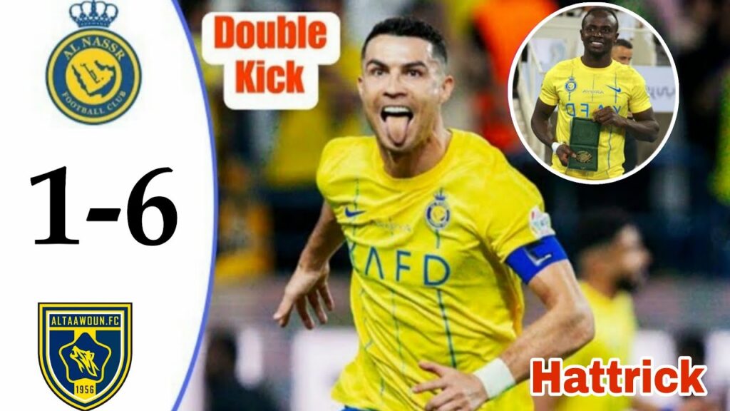 Ronaldo Super Hattrick +90🚀🔥Al Nassr vs Taawoun 6-1 | Sadio Mane Skills |Highlights & All Goals 2024