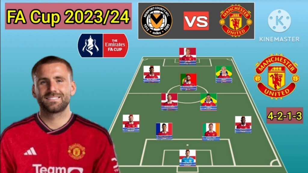 Luke Shaw Is Back !! Newport vs Manchester United Line Up 4-2-1-3 With Shaw FA Cup Season 2023/2024