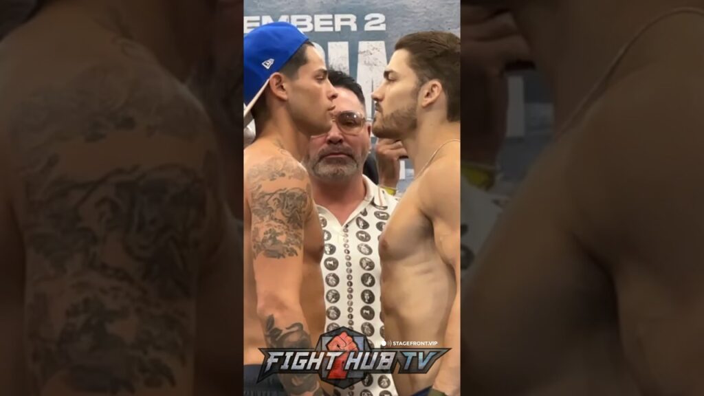 INTENSE Ryan Garcia STARES DOWN Oscar Duarte at FINAL face off at weigh in!