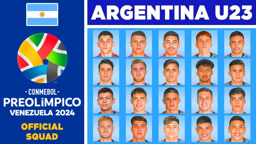 ARGENTINA U23 Official Squad CONMEBOL Preolimpico Venezuela 2024