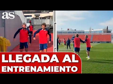 GRIEZMANN y RODRIGO DE PAUL llegando al entrenamiento del ATLETI