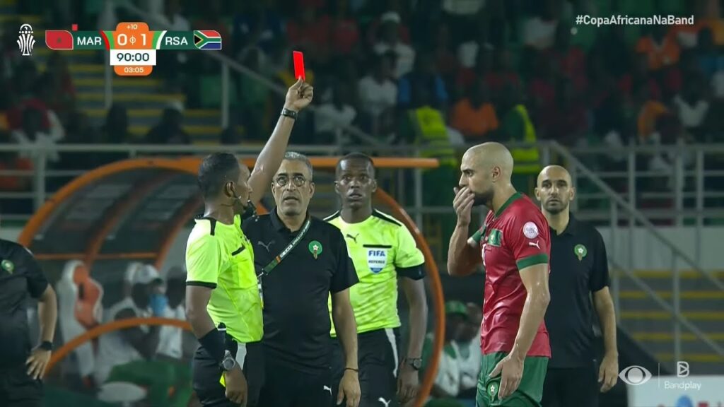 Sofyan Amrabat RED CARD | Morocco vs South Africa 0-1 Highlights | Africa Cup of Nations 2024