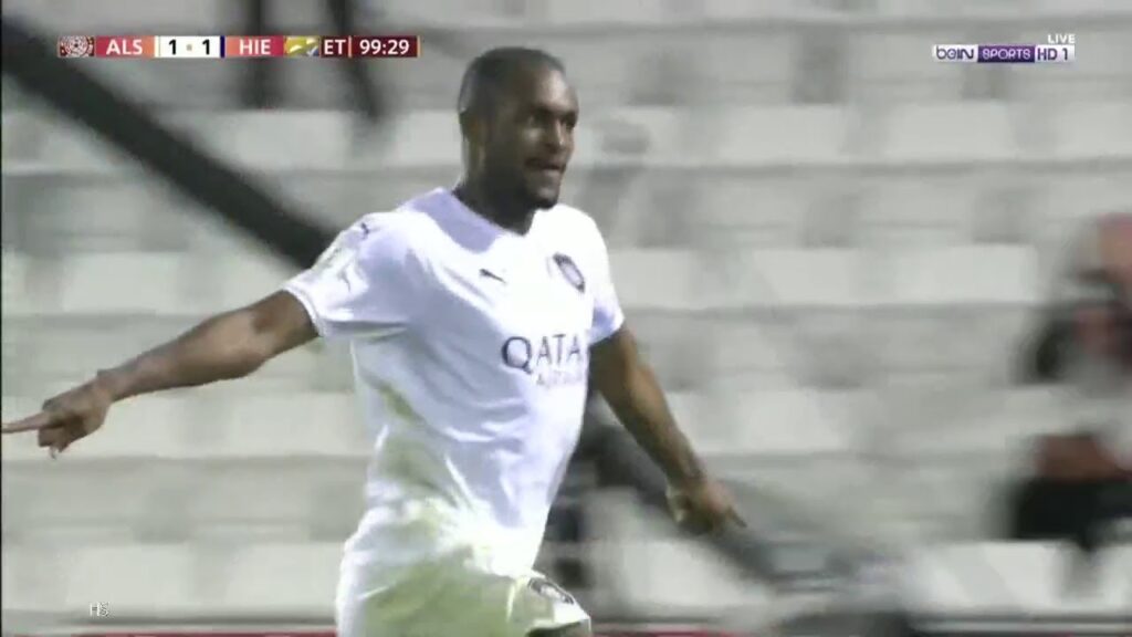 السد القطري هينجين  سبورت 2 1 هدف الفوز لالسد من النجم عبد الكريم حسن الشوط الإضافي الأول