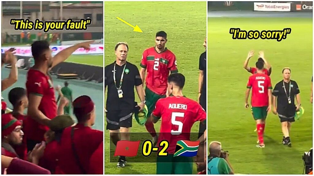 An emotional Achraf Hakimi apologizes to fans after missing penalty vs South Africa 🥹👏