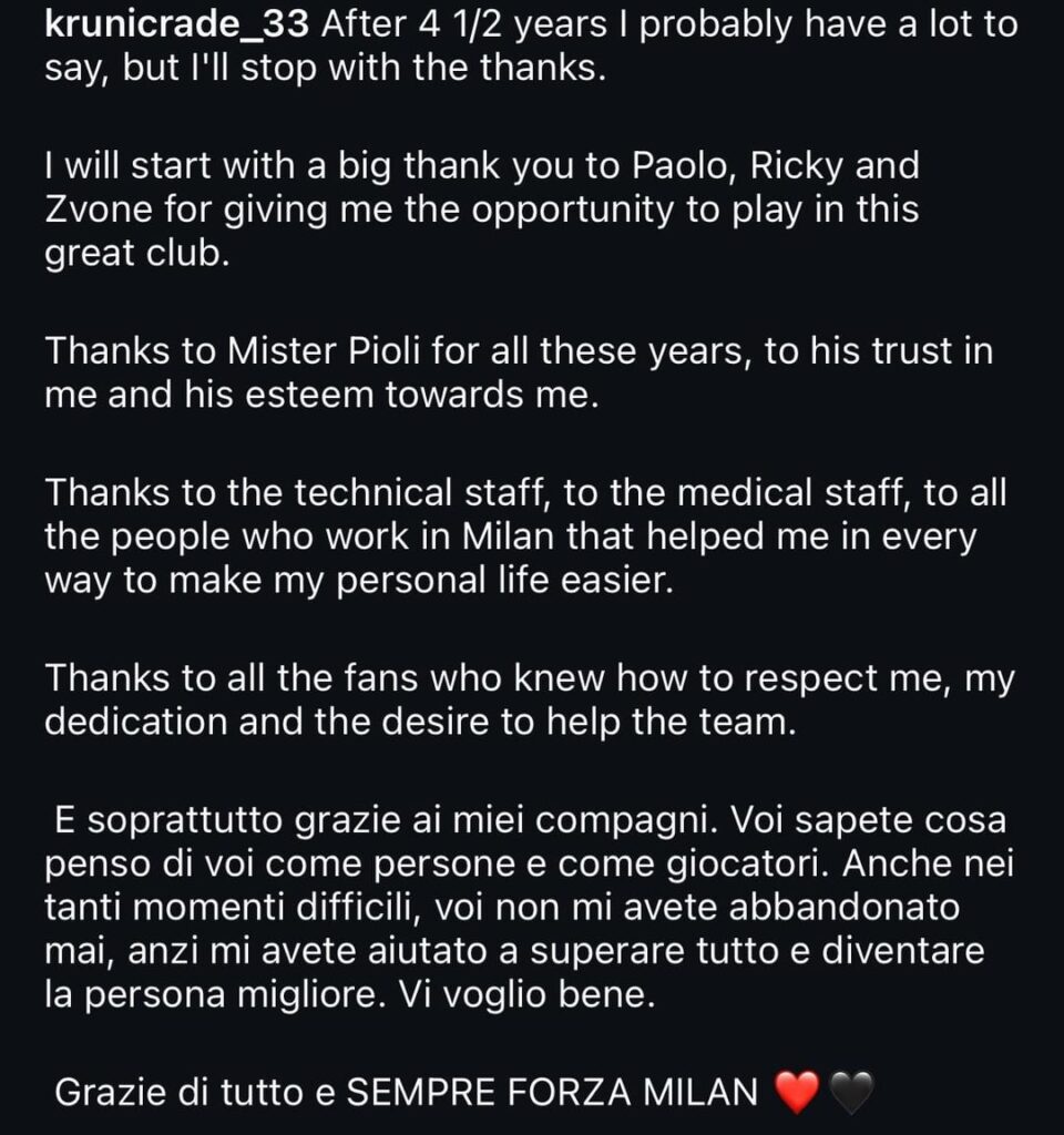 Rade Krunić on Instagram