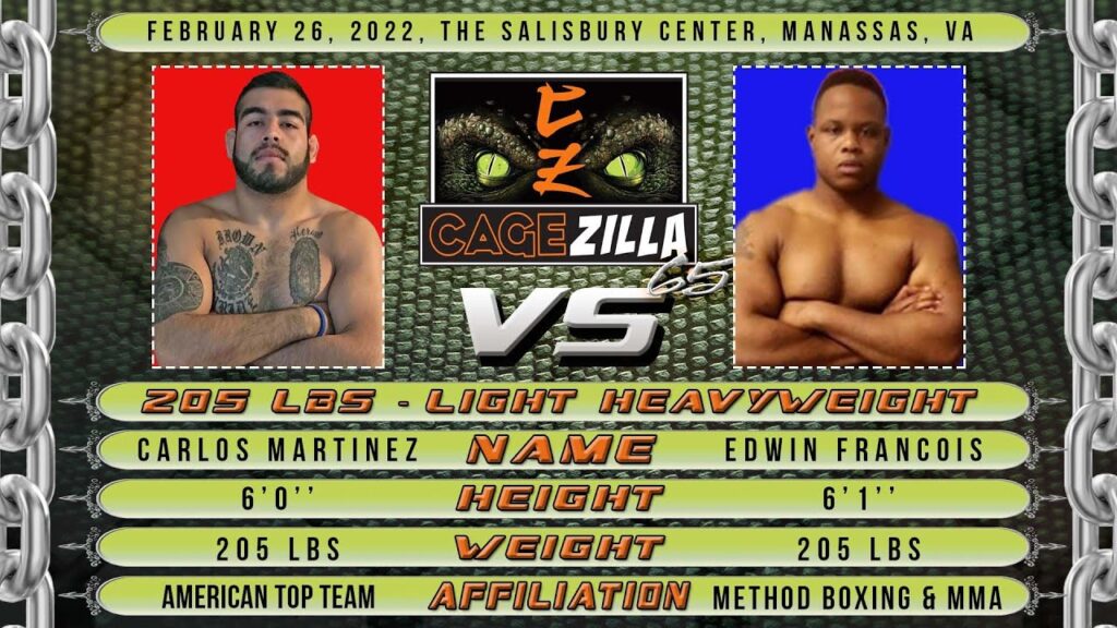 CageZilla 65 - Edwin Francois vs Carlos Martinez