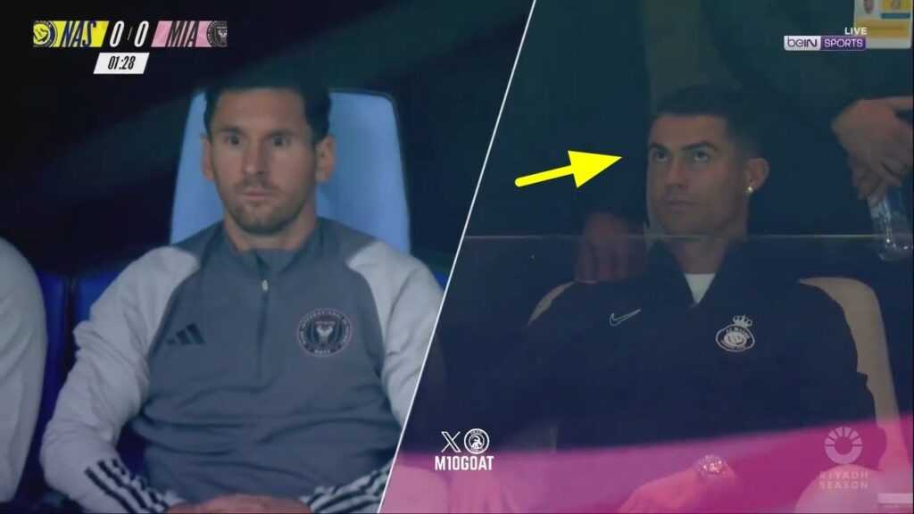 Ronaldo's reaction when the screen shows him and Messi in one frame 😒 | Al-Nassr vs Inter Miami