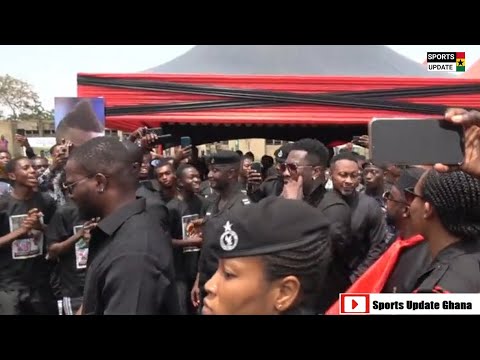 Black Stars players Gyan, Appiah, Muntari mobbed at Christian Atsu's one-week memorial