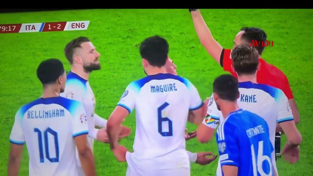 Luke Shaw Red Card; Two Yellows in 54 seconds.