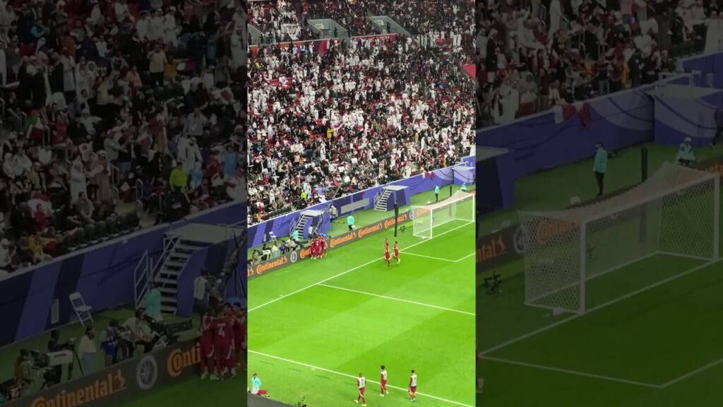 Akram Afif scores decisive penalty in Qatar 2-1 Palestine 2023 AFC Asian Cup at Al Bayt 29 Jan 2024
