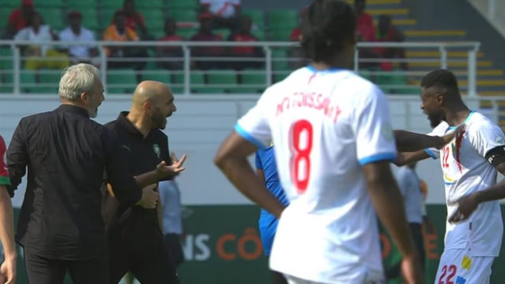 شاهد ماذا حدث بعد نهاية مباراة المغرب اليوم و الكونغو الديمقراطية 😲ردة فعل وليد الركراكي و اللاعبين