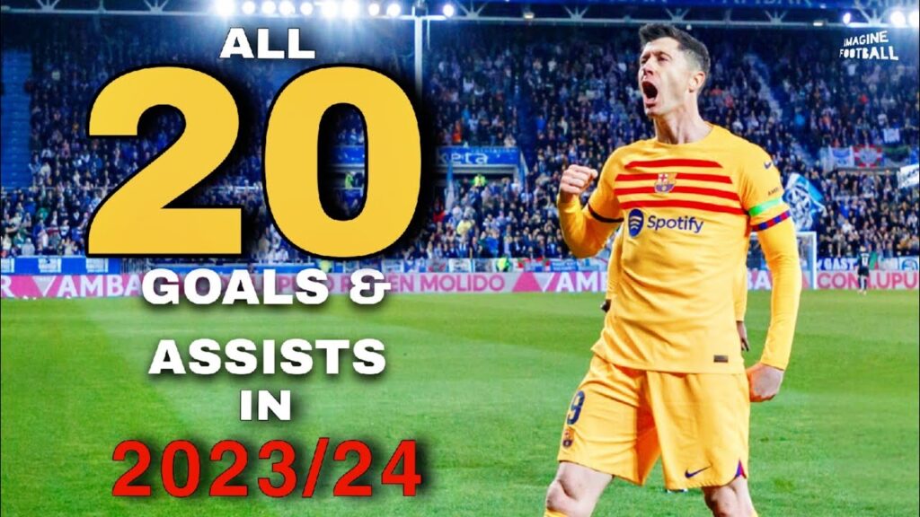 Robert Lewandowski  ► All 20 Goals & Assists in 2023/24 So Far!!! ● English Commentary HD
