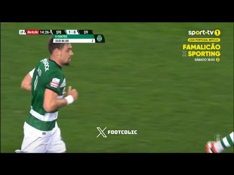 Gol de Sebastian Coates, Sporting x Casa Pia (2-0) Todos os gols e destaques estendidos