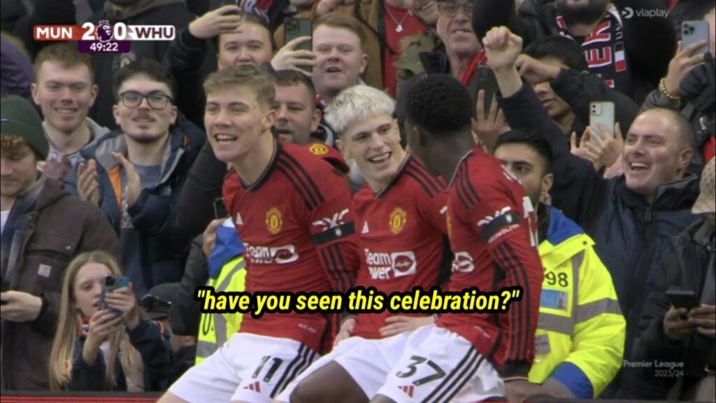 Alejandro Garnacho taunts Mohammed Kudus after scoring 2 goals vs West Ham United 🫣