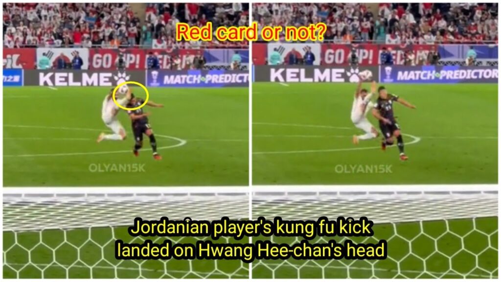 The moment Jordan defender Ihsan Haddad kicked Hwang Hee-chan in the head 🤯 | Jordan vs South Korea