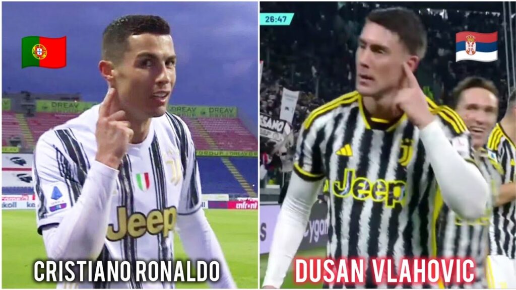 Dušan Vlahović copy Cristiano Ronaldo Celebration in Inter Milan vs Juventus!!🇷🇸🤯⚽