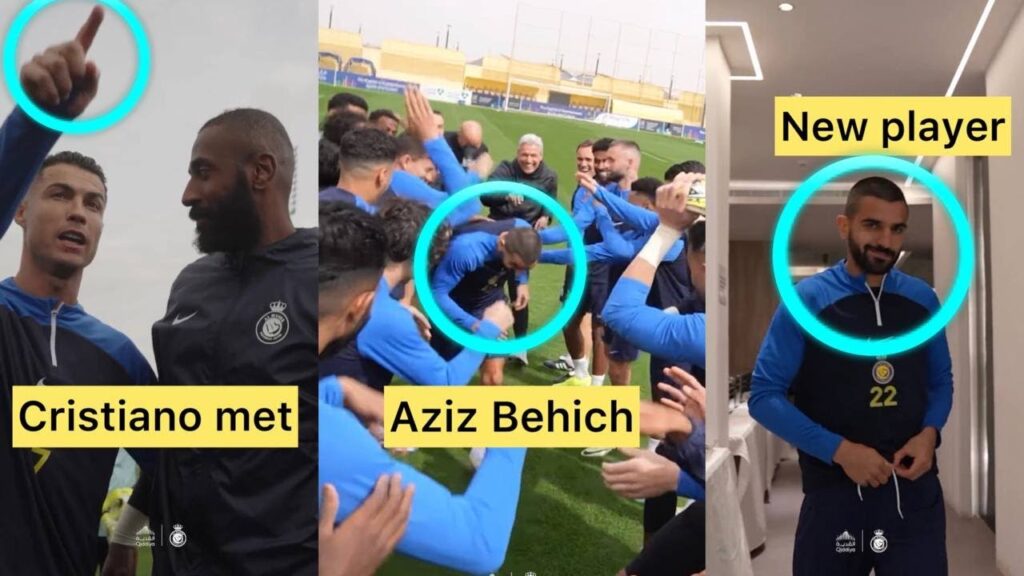 Cristiano welcomes new Al Nassr player Aziz Behich in training