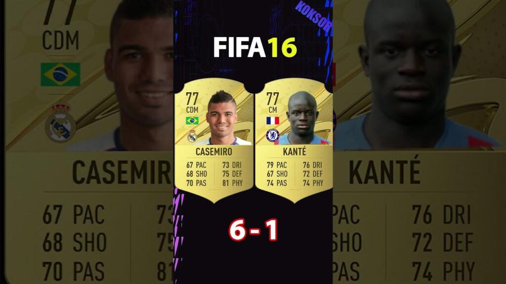 CASEMIRO VS KANTE FIFA COMPARISON #shorts #football #fifa10 #fifa23